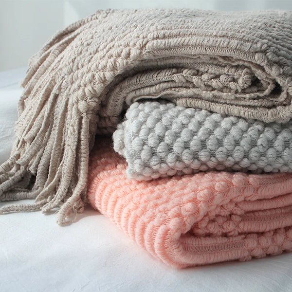 Cozy Farmhouse Knitted Throw Blanket