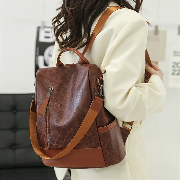 Chic Vintage Leather Backpack