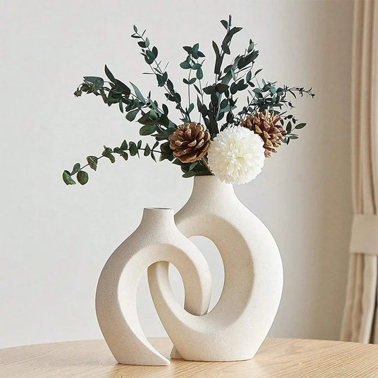 Elegant White Vase Set