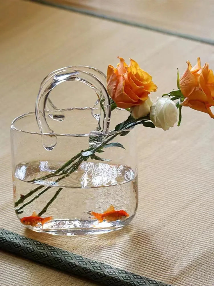 Blue Elegance Glass Vase