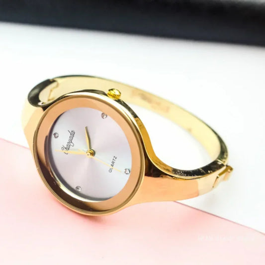 Golden Elegance Cuff Watch