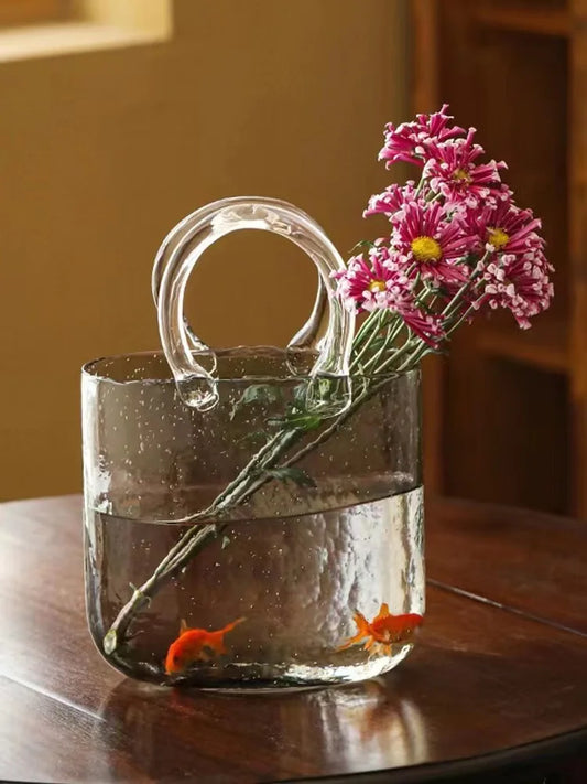 Blue Elegance Glass Vase