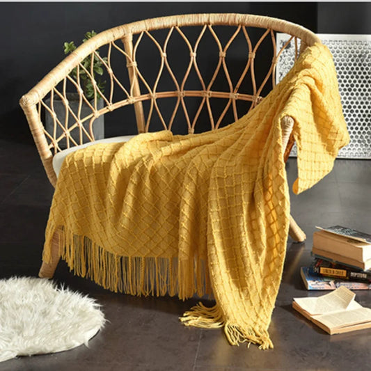 Cozy Nordic Knitted Throw Blanket